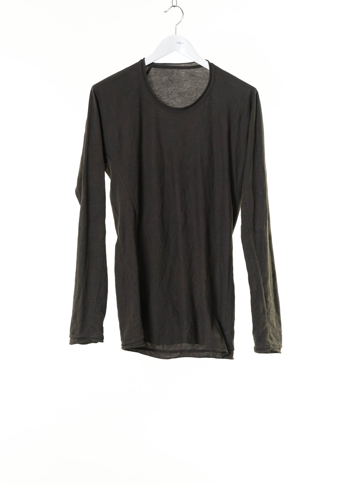 hide-m | LAYER-0 Men Long Sleeve T-Shirt 75, dark grey cotton