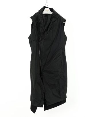 LEON EMANUEL BLANCK Men Distortion Curved Hooded Vest DIS M CHV 01 Herren Jacke Weste Mantel Coat Jacke Jacket P100 wax wrinkle cotton black hide m 1
