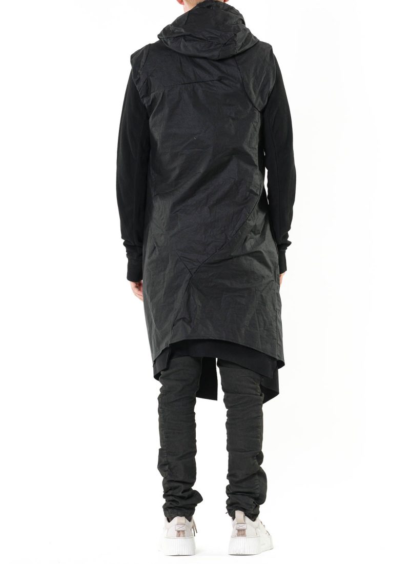 hide-m | LEON EMANUEL BLANCK Curved Hooded Vest, waxed wrinkle