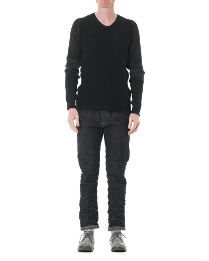 Layer 0 W23 5 1 Men Roundneck Sweater 7 Herren Pulli Pullover cashmere silk hemp black dark grey hide m 3