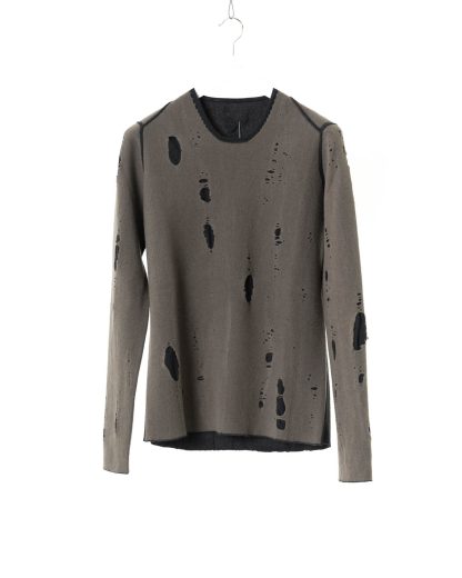 LABEL UNDER CONSTRUCTION Men Lunar Sweater Reversible 40YMSW66 G1F1 DG MD Herren Pulli Pullover Sweater cashmere wool silk dark grey mud hide m 3