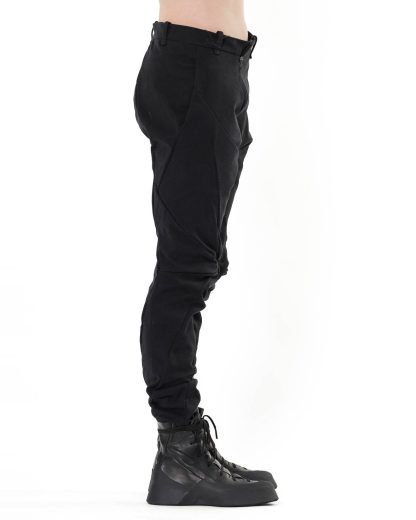 LEON EMANUEL BLANCK LEB Distortion Fitted Long Pants DIS M FLP3 01 Herren Hose Trousers Texture Twill cotton elastan black hide m 4