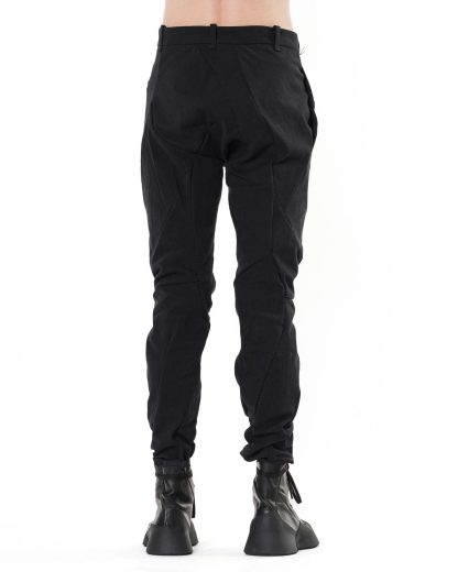 LEON EMANUEL BLANCK LEB Distortion Fitted Long Pants DIS M FLP3 01 Herren Hose Trousers Texture Twill cotton elastan black hide m 5