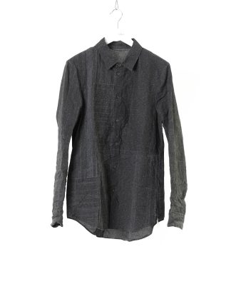 TAICHI MURAKAMI Men Displacement Inside Shirt Herren Hemd paper cotton dark grey hide m 1