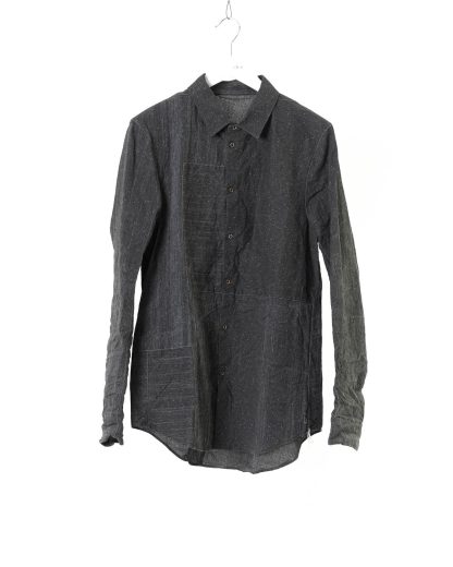 TAICHI MURAKAMI Men Displacement Inside Shirt Herren Hemd paper cotton dark grey hide m 1