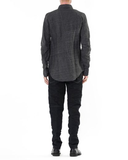 TAICHI MURAKAMI Men Displacement Inside Shirt Herren Hemd paper cotton dark grey hide m 5
