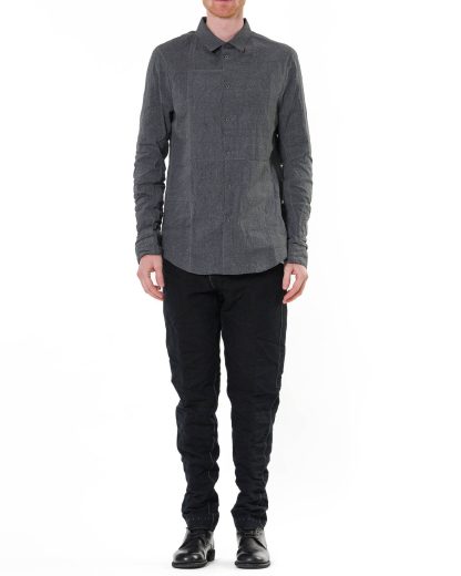 TAICHI MURAKAMI Men Displacement Inside Shirt Herren Hemd paper cotton medium grey hide m 3