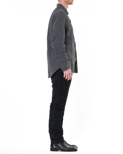 TAICHI MURAKAMI Men Displacement Inside Shirt Herren Hemd paper cotton medium grey hide m 4