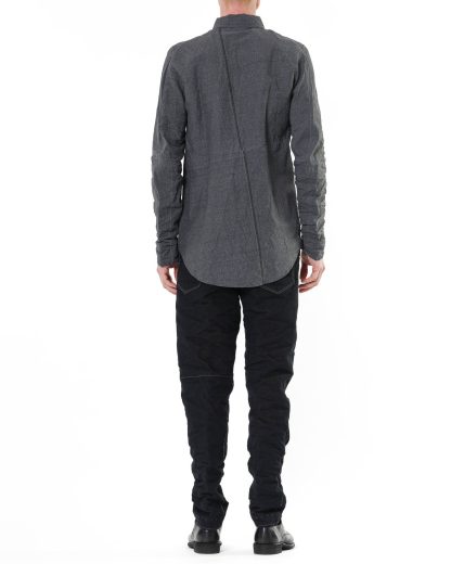 TAICHI MURAKAMI Men Displacement Inside Shirt Herren Hemd paper cotton medium grey hide m 5