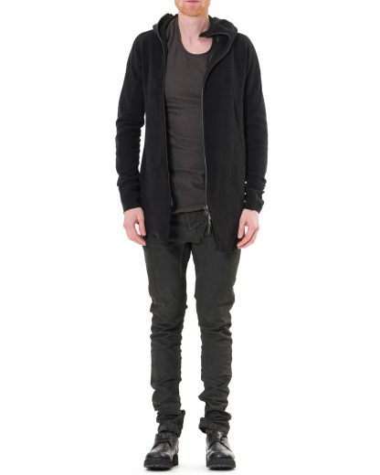 LEON EMANUEL BLANCK LEB Men Distortion Zipped Hoody DIS M HOZ 01 sweater jacket herren jacke zipper curly knit cotton ea black hide m 3