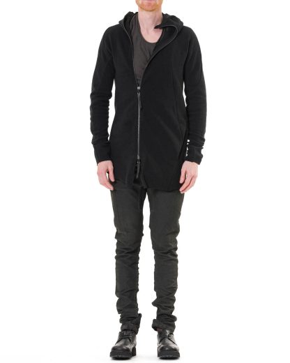 LEON EMANUEL BLANCK LEB Men Distortion Zipped Hoody DIS M HOZ 01 sweater jacket herren jacke zipper curly knit cotton ea black hide m 4