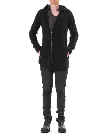 LEON EMANUEL BLANCK LEB Men Distortion Zipped Hoody DIS M HOZ 01 sweater jacket herren jacke zipper curly knit cotton ea black hide m 5