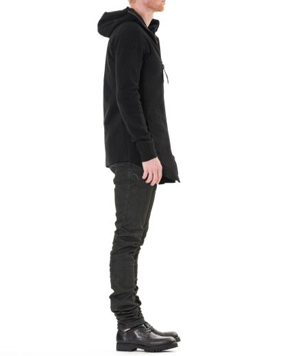 LEON EMANUEL BLANCK LEB Men Distortion Zipped Hoody DIS M HOZ 01 sweater jacket herren jacke zipper curly knit cotton ea black hide m 7