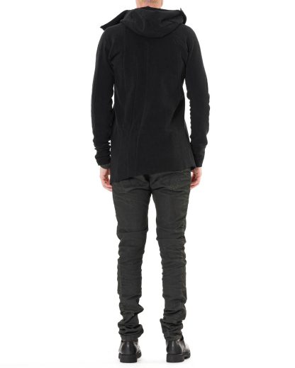 LEON EMANUEL BLANCK LEB Men Distortion Zipped Hoody DIS M HOZ 01 sweater jacket herren jacke zipper curly knit cotton ea black hide m 8