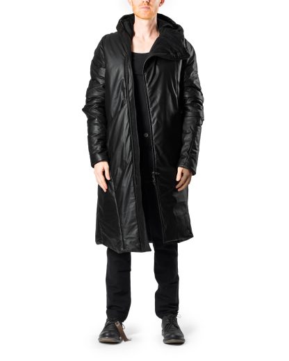 LEON EMANUEL BLANCK LEB DIS M OUC 01 Men Distortion Puffer Overundercoat Coat Herren Daunenmantel Mantel calf leather matt black hide m 3