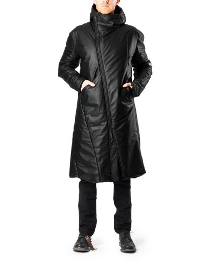 LEON EMANUEL BLANCK LEB DIS M OUC 01 Men Distortion Puffer Overundercoat Coat Herren Daunenmantel Mantel calf leather matt black hide m 6