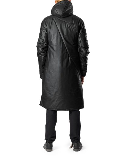 LEON EMANUEL BLANCK LEB DIS M OUC 01 Men Distortion Puffer Overundercoat Coat Herren Daunenmantel Mantel calf leather matt black hide m 8