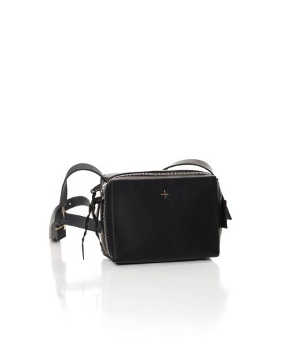 MA MAcross Maurizio Amadei Small Zipped Brief Case With Long Strap BC41 VA Damen Tasche Women Bag vachetta cow leather black hide m 4
