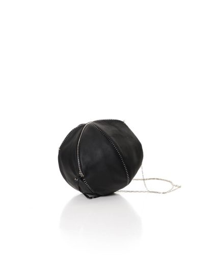 MA MAcross Maurizio Amadei Women Ball Bag With Silver Chain BBALL3 VA Damen Tasche vachetta cow leather black hide m 3