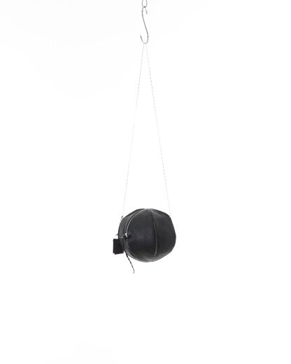 MA MAcross Maurizio Amadei Women Ball Bag With Silver Chain BBALL3 VA Damen Tasche vachetta cow leather black hide m 4