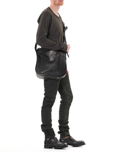 GUIDI RD02 Medium Leather Hobo Bag men women horse full grain leather nylon lining black hide m 8