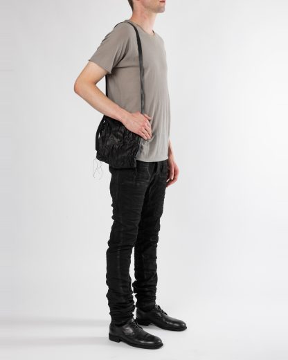 MA+ Maurizio Amadei BQ50 SY10 Small Squared Shoulder Bag Tasche soft cow leather black hide m 4