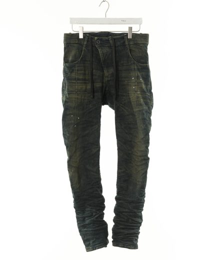 BORIS BIDJAN SABERI BBS men pants P13TF FKU100002 herren hose jeans cotton pu dirty dark denim 2023 hide m 1