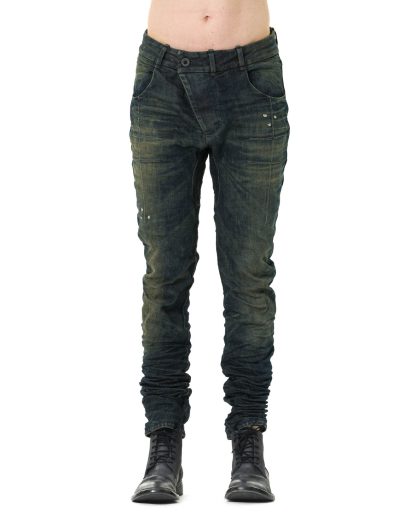 BORIS BIDJAN SABERI BBS men pants P13TF FKU100002 herren hose jeans cotton pu dirty dark denim hide m 3