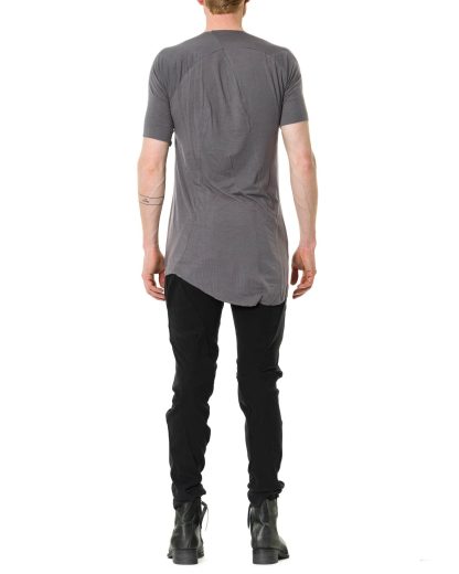 LEON EMANUEL BLANCK LEB DIS M CT 01 Men Distortion Curved Mid Length Sleeve T Shirt Herren langarm tshirt temo jersey modalea grey hide m 5