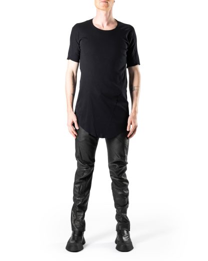 LEON EMANUEL BLANCK LEB DIS M CT MSL 01 Men Distortion Curved Mid Length Sleeve T Shirt black cotton hide m 3