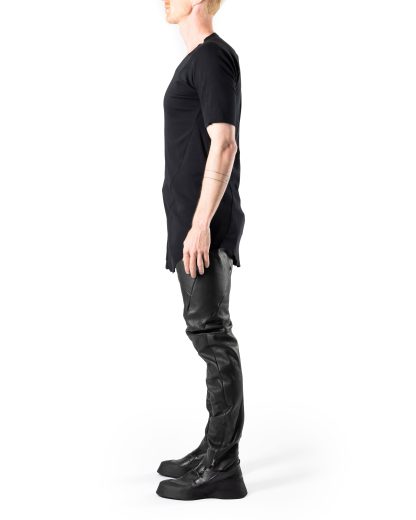 LEON EMANUEL BLANCK LEB DIS M CT MSL 01 Men Distortion Curved Mid Length Sleeve T Shirt black cotton hide m 4