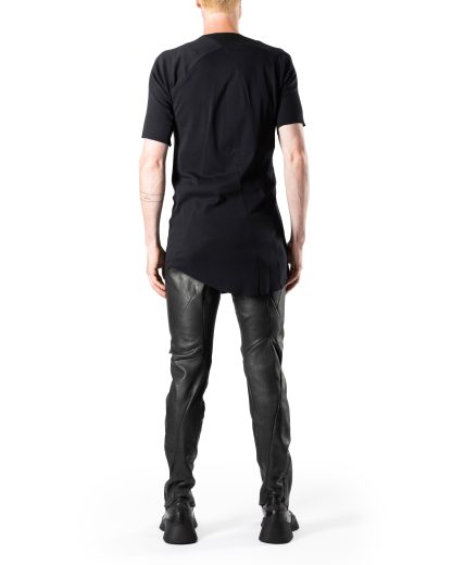 LEON EMANUEL BLANCK LEB DIS M CT MSL 01 Men Distortion Curved Mid Length Sleeve T Shirt black cotton hide m 5