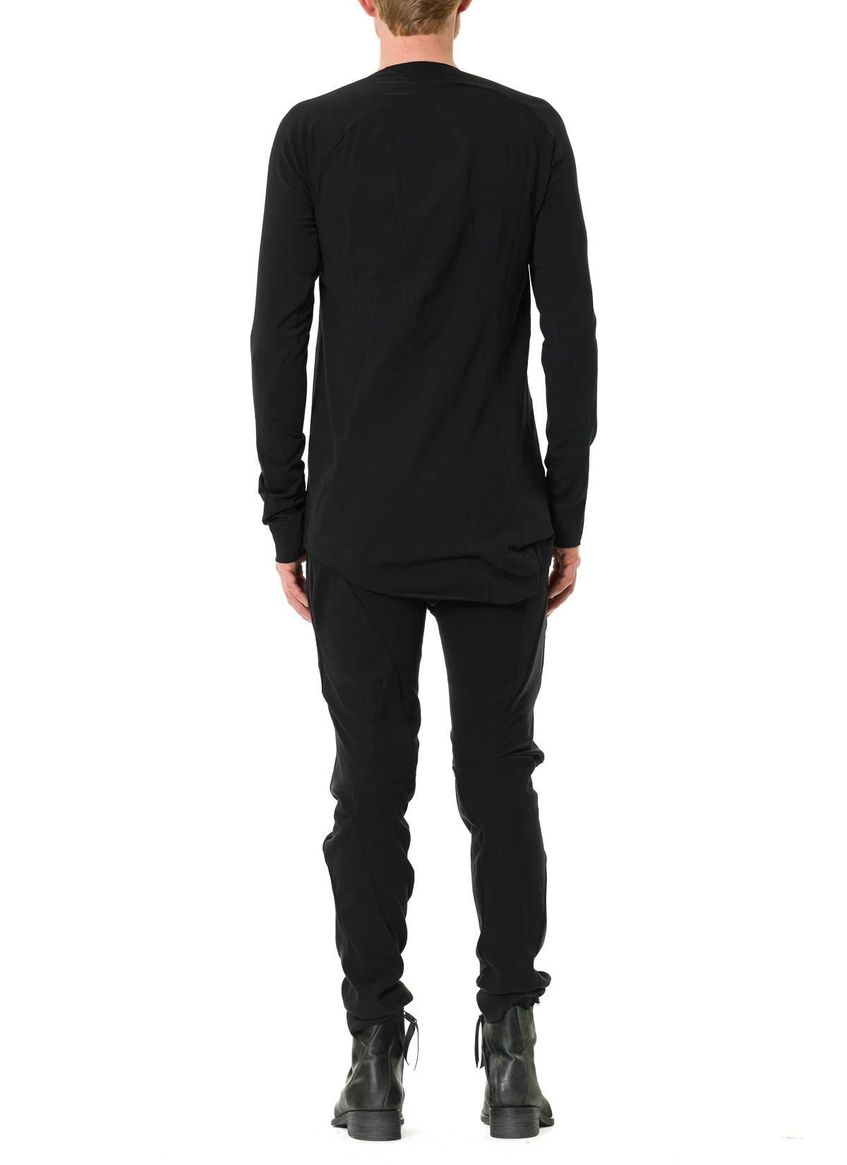 hide-m | LEON EMANUEL BLANCK Distortion LS Curved T-Shirt, black co