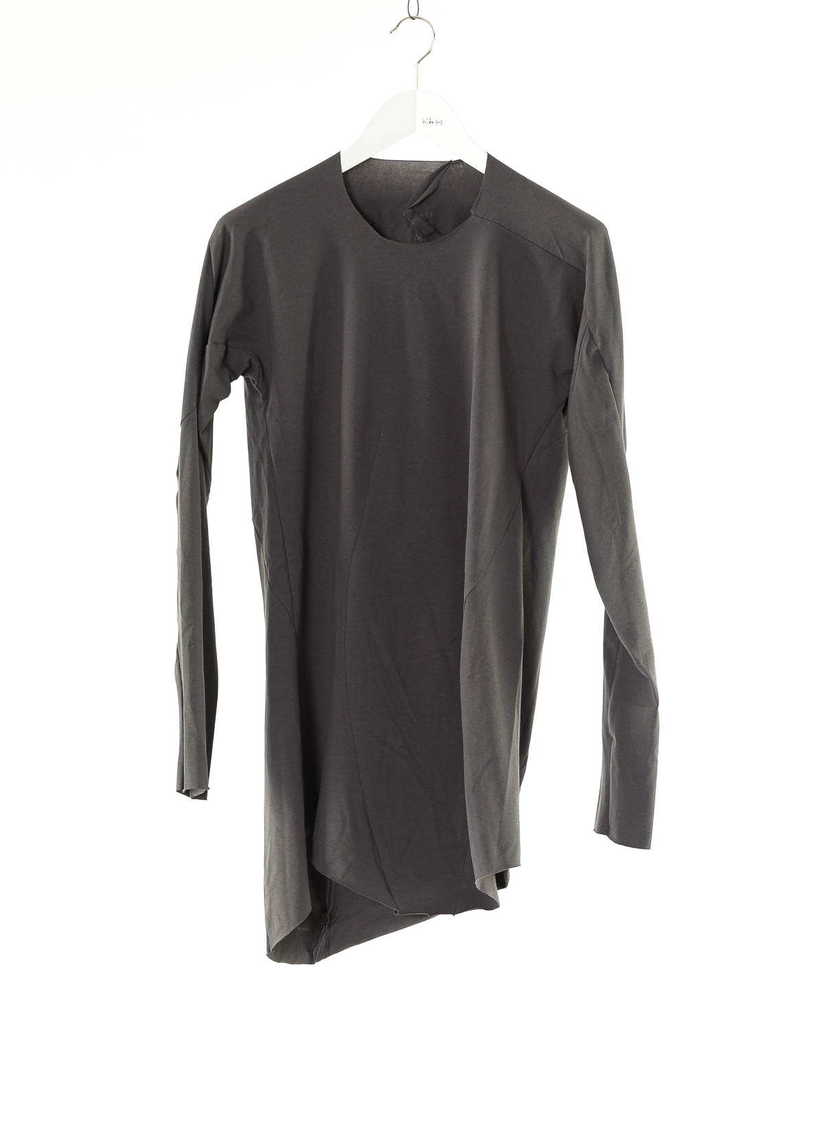 hide-m | LEON EMANUEL BLANCK Distortion LS Curved T-Shirt, grey co