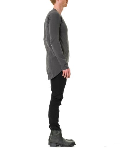 LEON EMANUEL BLANCK LEB DIS M LCT 01 Men Distortion Curved Long Sleeve T Shirt Herren langarm Tshirt cottonpesea grey hide m 4