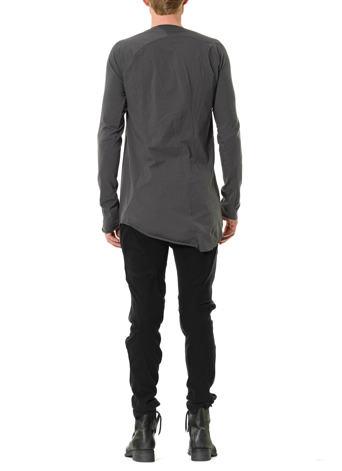 hide-m | LEON EMANUEL BLANCK Distortion LS Curved T-Shirt, grey co