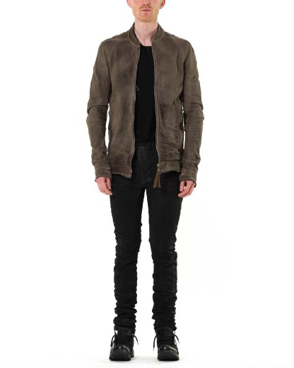 BORIS BIDJAN SABERI BBS J6.1 FMM20053 T Men Zip Jacket Object Dyed Body Molded Herren Leder Jacke Lederjacke kangaroo leather carbon grey hide m 3