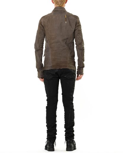 BORIS BIDJAN SABERI BBS J6.1 FMM20053 T Men Zip Jacket Object Dyed Body Molded Herren Leder Jacke Lederjacke kangaroo leather carbon grey hide m 7