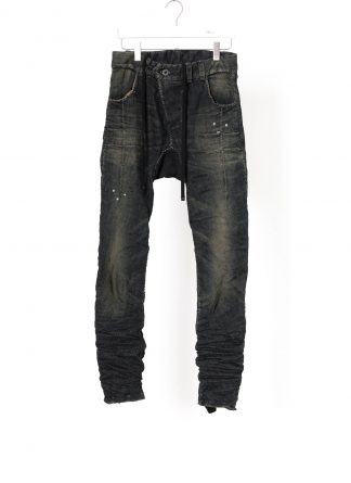 BORIS BIDJAN SABERI BBS P13HS TF FKU100002 Men Tight Fit Pants Herren Hose Jeans Trousers Fully Hand Stitched 16 hours Stone Washed Used Body Molded cotton pu dirty dark denim hide m 1