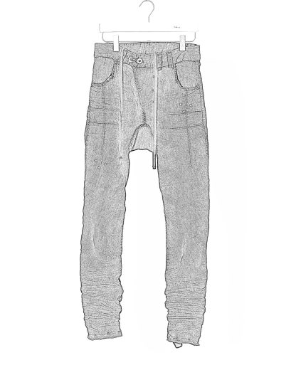 BORIS BIDJAN SABERI BBS P13HS TF FKU100002 Men Tight Fit Pants Herren Hose Jeans Trousers Fully Hand Stitched 16 hours Stone Washed Used Body Molded cotton pu dirty dark denim hide m 2