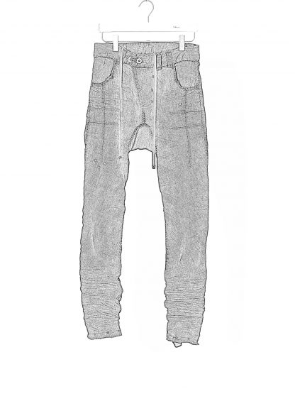 BORIS BIDJAN SABERI BBS P13HS TF FKU100002 Men Tight Fit Pants Herren Hose Jeans Trousers Fully Hand Stitched 16 hours Stone Washed Used Body Molded cotton pu dirty dark denim hide m 2