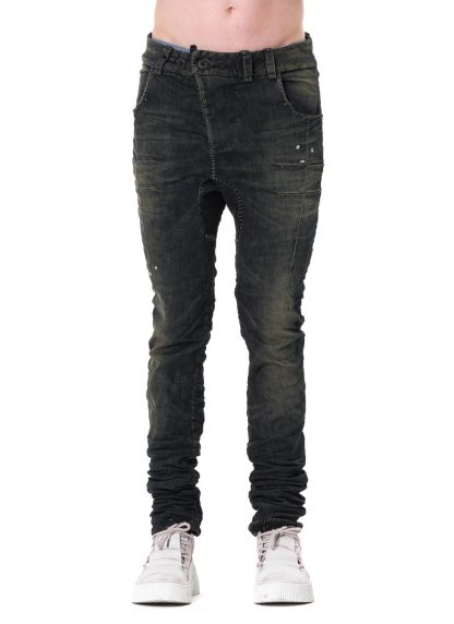BORIS BIDJAN SABERI BBS P13HS TF FKU100002 Men Tight Fit Pants Herren Hose Jeans Trousers Fully Hand Stitched 16 hours Stone Washed Used Body Molded cotton pu dirty dark denim hide m 3
