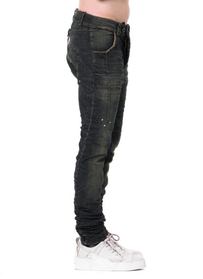 BORIS BIDJAN SABERI BBS P13HS TF FKU100002 Men Tight Fit Pants Herren Hose Jeans Trousers Fully Hand Stitched 16 hours Stone Washed Used Body Molded cotton pu dirty dark denim hide m 4