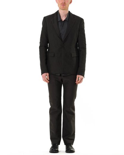 KANG MJ 001 REV LICOPIST COPLAIN Men Reversible Jekyll Hyde Jacket Herren Jacke Blazer linen cotton off black dark grey green hide m 6