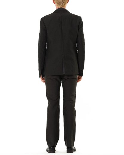 KANG MJ 001 REV LICOPIST COPLAIN Men Reversible Jekyll Hyde Jacket Herren Jacke Blazer linen cotton off black dark grey green hide m 8