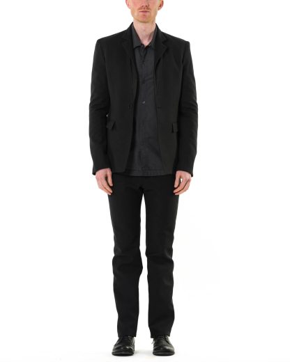 KANG MJ 001 REV LICOPIST COPLAIN Men Reversible Jekyll Hyde Jacket Herren Jacke Blazer linen cotton off black dark grey green hide m 9