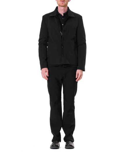 KANG MJ 003 REV CHEC LYO Men Cropped Reversible Jacket Herren Jacke beidseitig cotton viscose lyocell pa black hide m 10