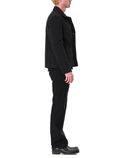 KANG MJ 003 REV CHEC LYO Men Cropped Reversible Jacket Herren Jacke beidseitig cotton viscose lyocell pa black hide m 11
