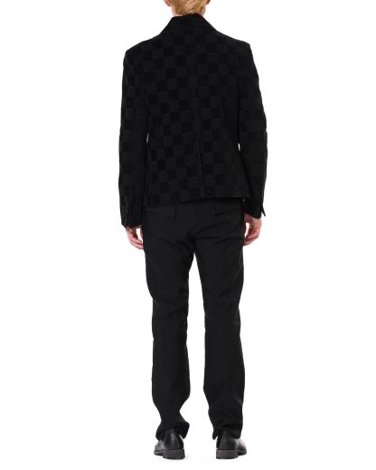 KANG MJ 003 REV CHEC LYO Men Cropped Reversible Jacket Herren Jacke beidseitig cotton viscose lyocell pa black hide m 8