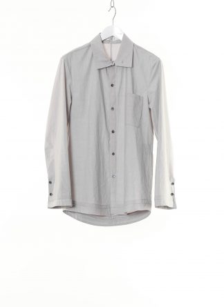 KANG MSHR 003 HNMO COWA Men High Neck Patch Pocket Hand Stitched Hem Border Relaxed Fit Shirt cotton grey hide m 1